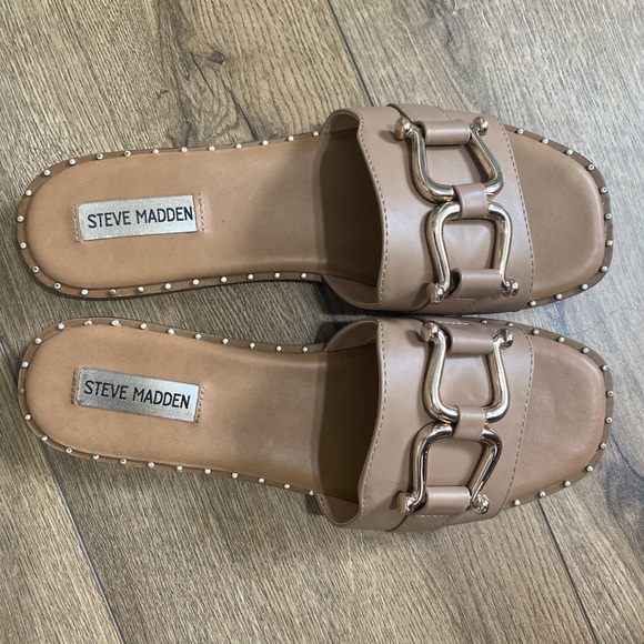 Tan and brown Steve Madden slides #slides #stevemadden #sandals - Picture 3 of 5